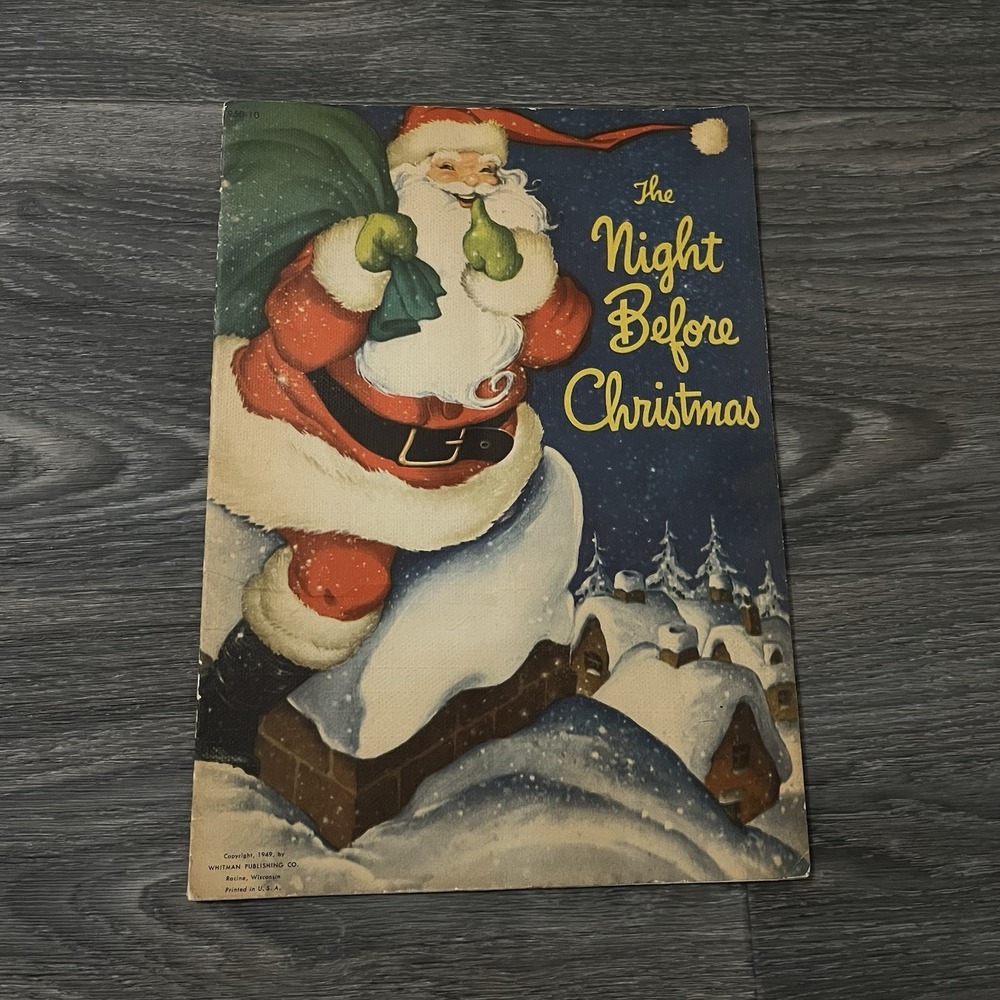 1949 The Night Before Christmas Whitman Publishing Wisconsin USA Soft Cover VTG